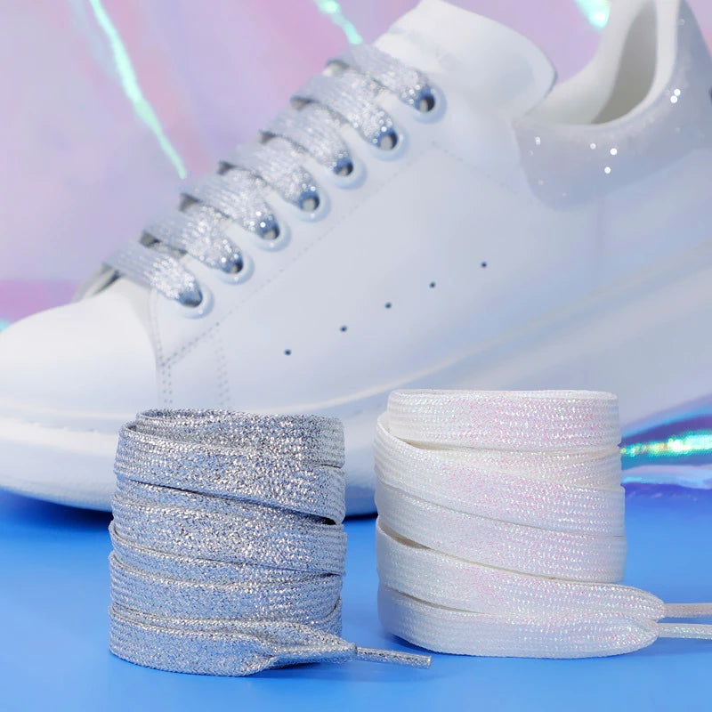 Glitter White Shoelaces